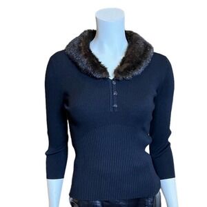 I-Knit black knit sweater. Size Medium